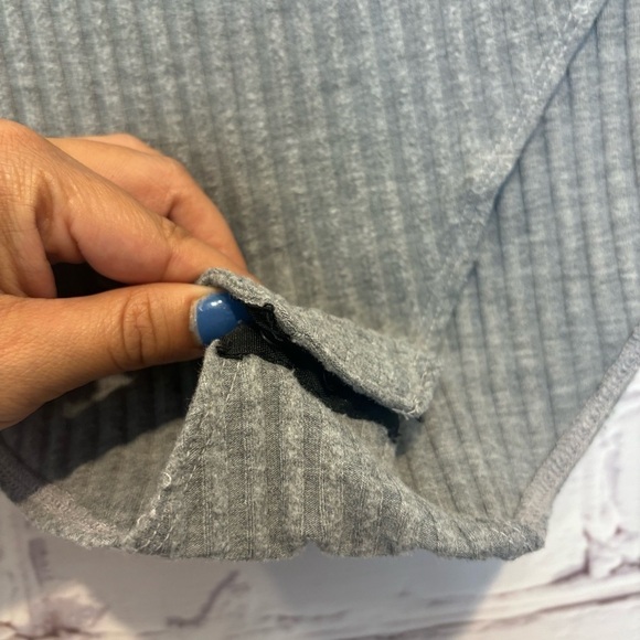 Urban outfitters Out From Under gray ribbed crew stretch bodysuit Size Small - Picture 4 of 6